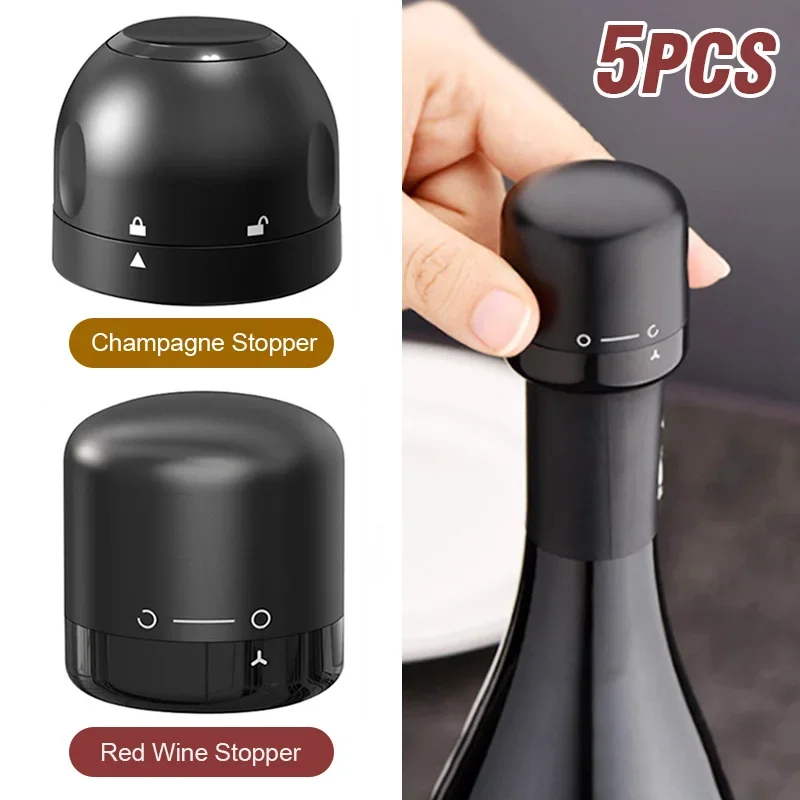 Wine Stopper Vacuum - 1-5 قطع من سدادات زجاجات النبيذ