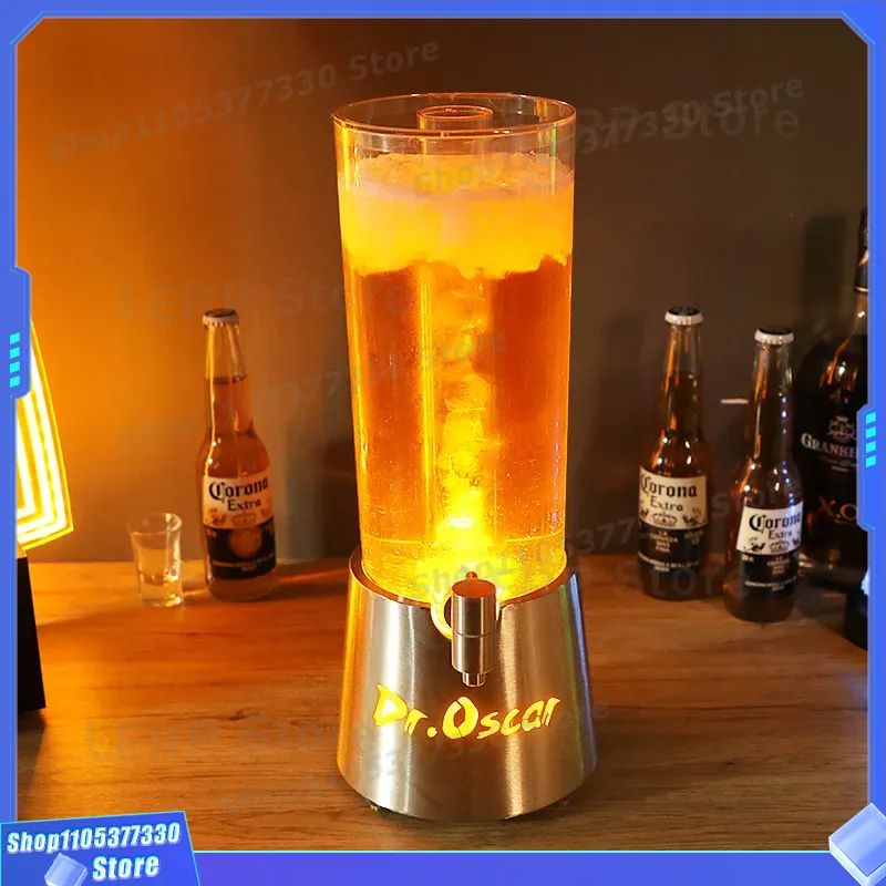 Beer Wine Up - برميل توزيع بيرة بإضاءة LED سعة
