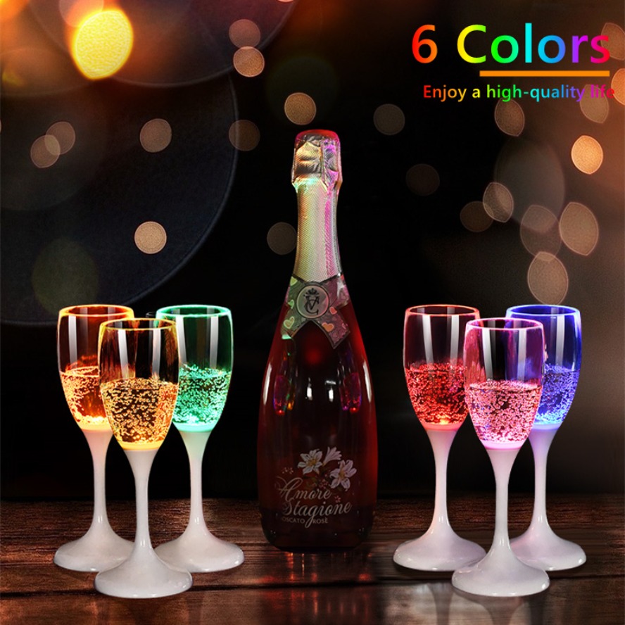 Beer Wine Up - أكواب LED بستة ألوان مع إضاءة