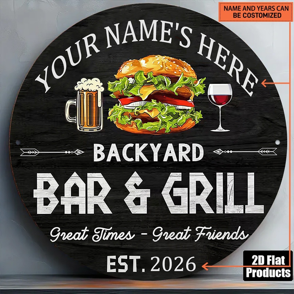 Wine With Beer Name - [تصميم ثنائي الأبعاد] لافتة معدنية مخصصة