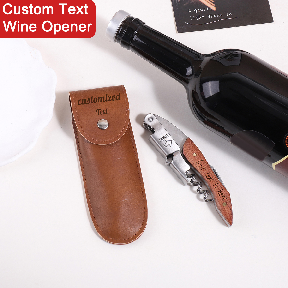 Wine With Beer Name - فتاحة زجاجات خشبية مخصصة مع نقش