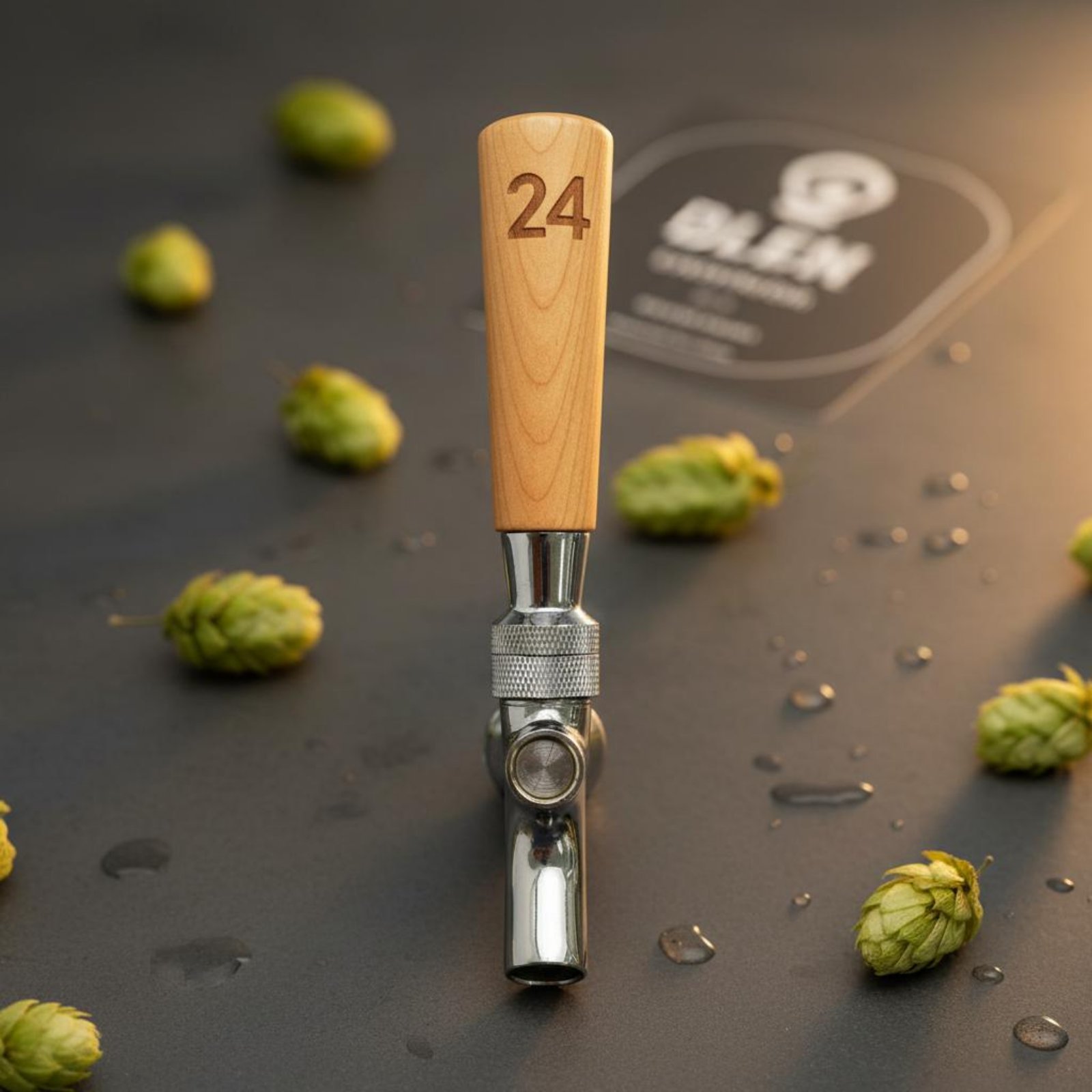 Wine In Beer - مقبض خشبي قصير لصنبور البيرة، مصنوع
