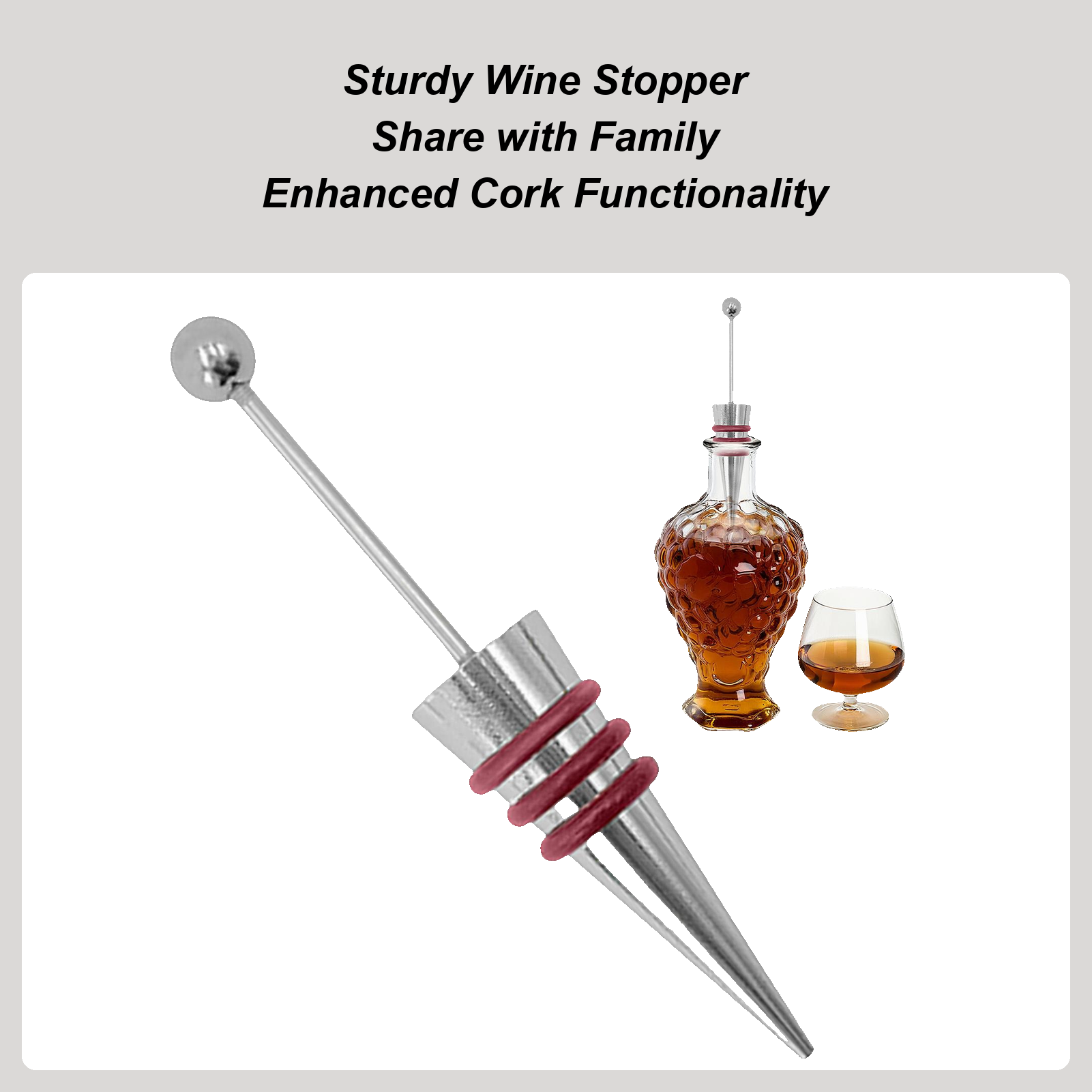 Wine Stopper Vacuum - سدادة النبيذ المصنوعة من سبائك السيليكون