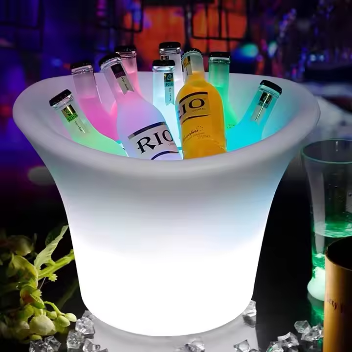 دلو ثلج بلاستيكي مضيء بتقنية L - مراجعة Beer Wine Up وسعره
