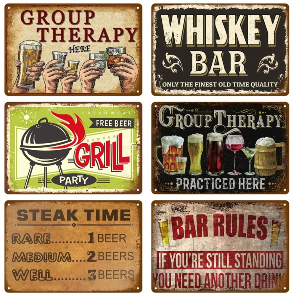 لافتة جدارية معدنية مقاومة للم - مراجعة Wine Beer Pub وسعره