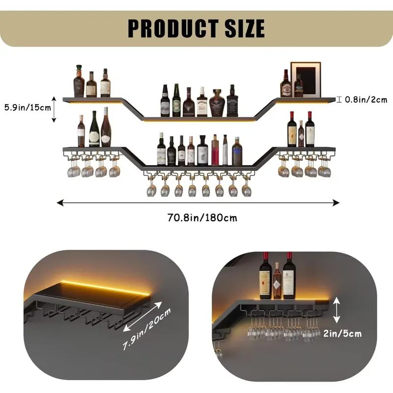رف نبيذ LED مثبت على الحائط بط - مراجعة Wine & Beer Shop Photos وسعره