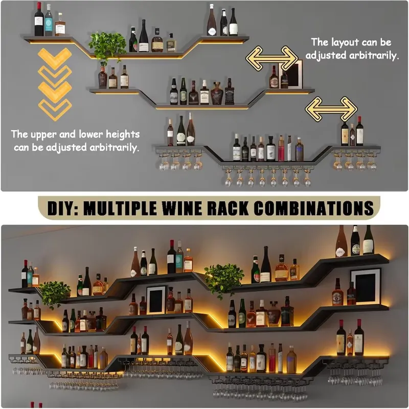 رف نبيذ LED مثبت على الحائط بط - مراجعة Wine & Beer Shop Photos وسعره