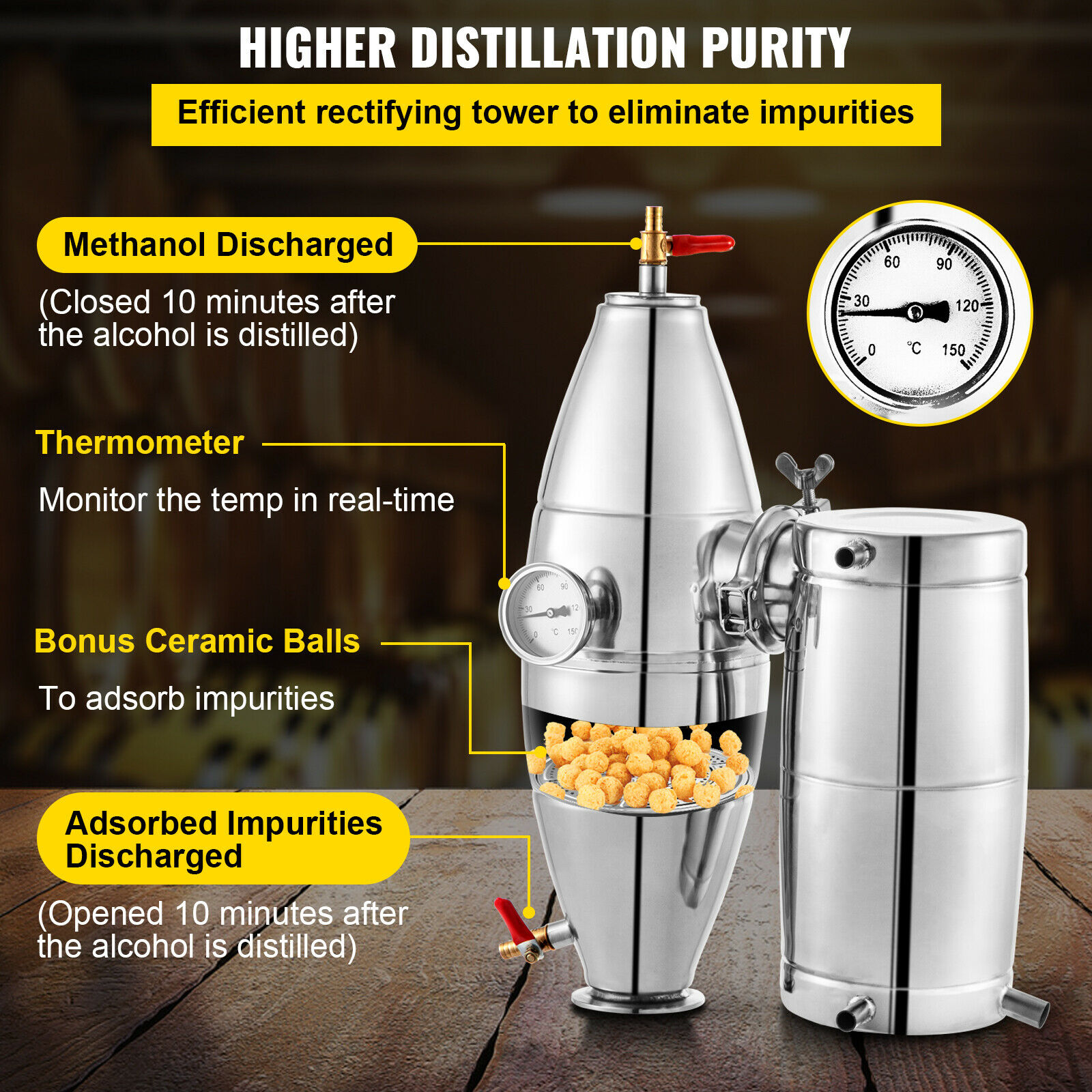 SucceBuy 20L-70L آلة تقطير الك - مراجعة Wine Beer Pub وسعره